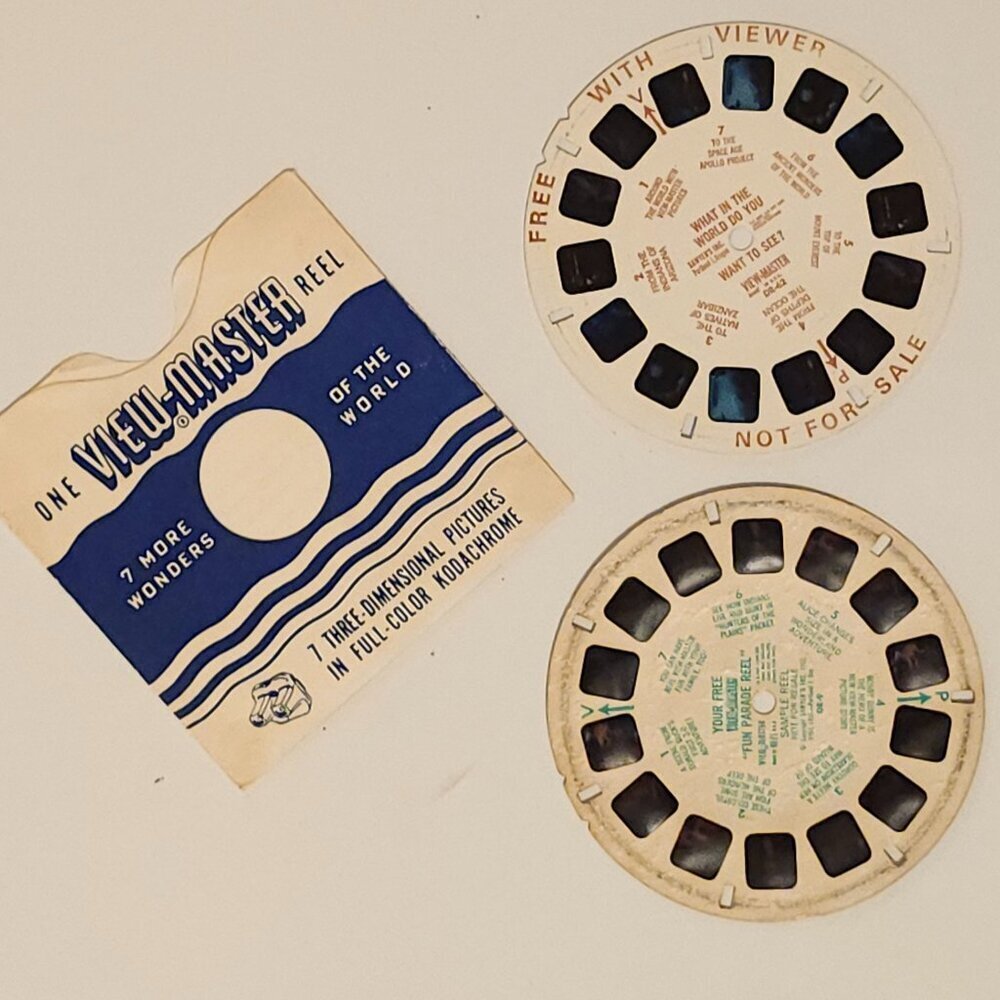 VINTAGE VIEW MASTER PREVIEW REELS x 2 Fun Parade Reel